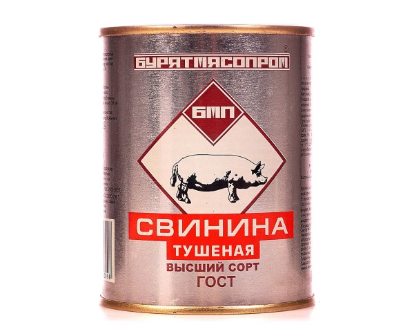 Свинина БУРЯТМЯСПРОМ УЛАН-УДЭ тушеная 338г / интернет-магазин напитков Виноград в Улан-Удэ