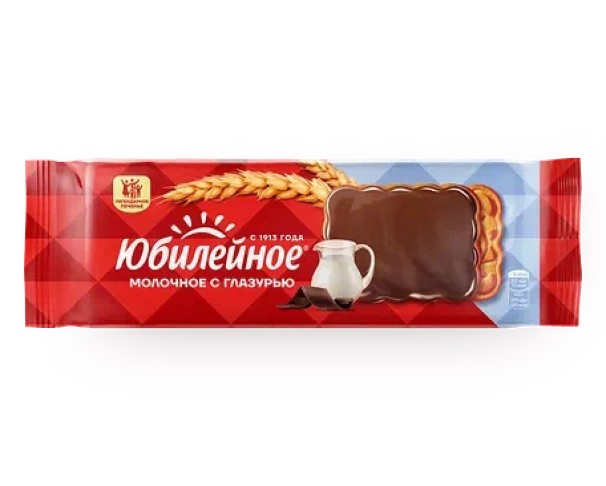 Печенье ЮБИЛЕЙНОЕ молочное в глазури 116г / интернет-магазин напитков Виноград в Улан-Удэ