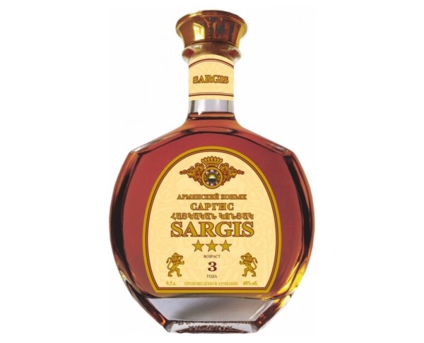 Коньяк САРГИС трехлетний 40% 500мл / интернет-магазин напитков Виноград в Улан-Удэ