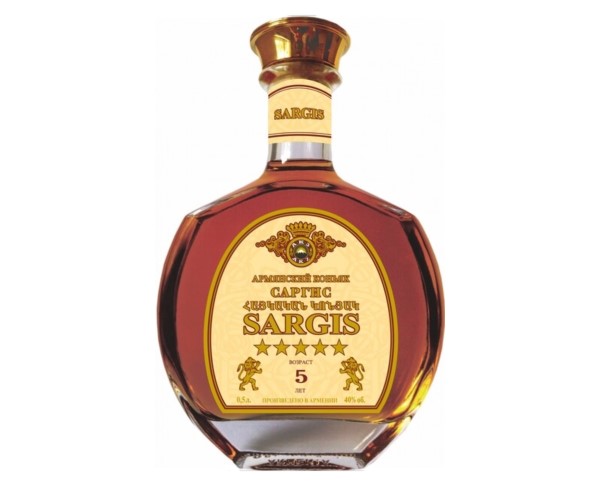 Коньяк САРГИС пятилетний 40% 500мл / интернет-магазин напитков Виноград в Улан-Удэ