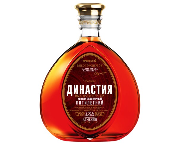 Коньяк ВЕЛИКАЯ ДИНАСТИЯ Выбор экспертов армянский пятилетний 40% 500мл / интернет-магазин напитков Виноград в Улан-Удэ