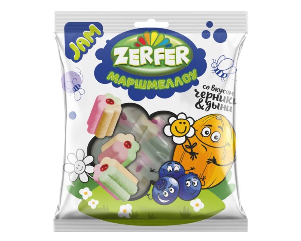 Маршмеллоу ZERFER JAM черника/дыня 90г / интернет-магазин напитков Виноград в Улан-Удэ