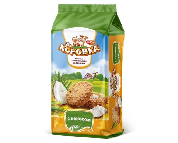 Печенье сдобное КОРОВКА с овс хл и кокосом 190г / интернет-магазин напитков Виноград в Улан-Удэ
