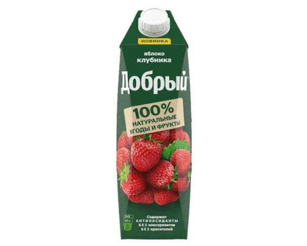 Сок ДОБРЫЙ Яблоко клубника 1л / интернет-магазин напитков Виноград в Улан-Удэ