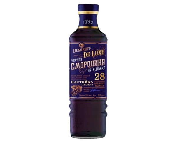 Настойка сладкая ДЕМИРОФФ Черная Смородина на коньяке 21% 500мл / интернет-магазин напитков Виноград в Улан-Удэ