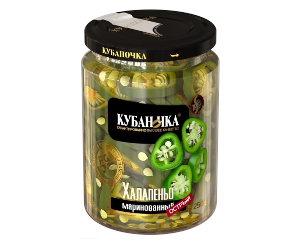 Перец КУБАНОЧКА Халапеньо зеленый 250г ст/б / интернет-магазин напитков Виноград в Улан-Удэ