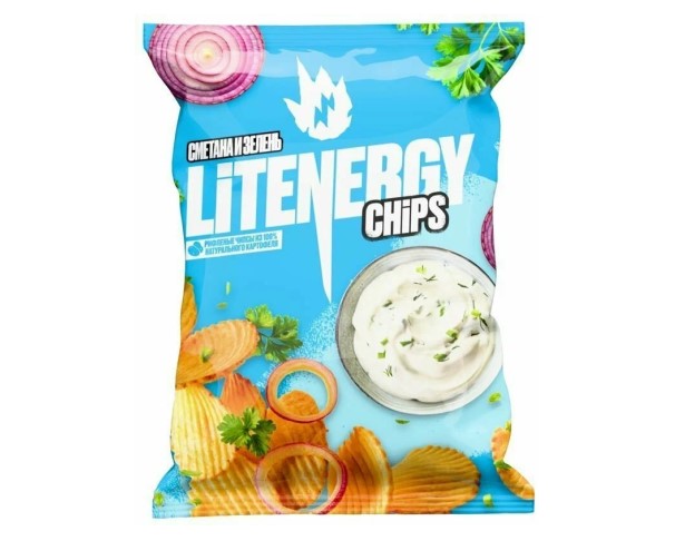 Чипсы ЛИТ ЭНЕРДЖИ Сметана зелень 120г / интернет-магазин напитков Виноград в Улан-Удэ