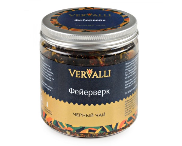 Чай VERVALLI черный Фейерверк 55гр банка / интернет-магазин напитков Виноград в Улан-Удэ