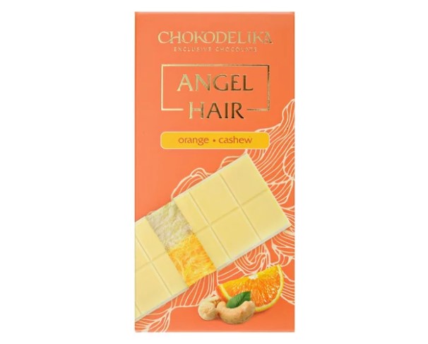 Шоколад ШОКОДЕЛИКА белый Angel Hair Апельсин/кешью 150г / интернет-магазин напитков Виноград в Улан-Удэ