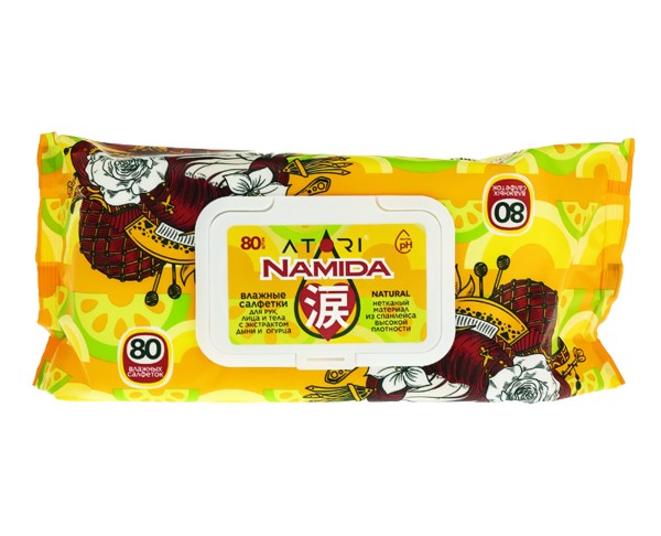 Салфетки влажные АТОРИ Намида с экстр дыни и огурца 80шт / интернет-магазин напитков Виноград в Улан-Удэ