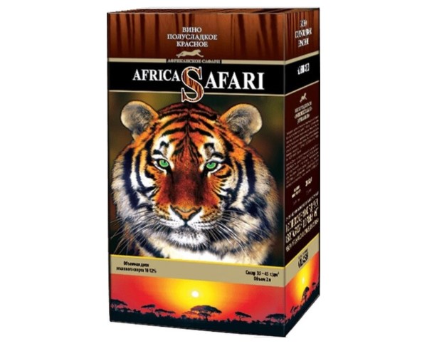 Вино России АФРИКАНСКОЕ САФАРИ красное полусладкое 10-12% 2л т/п / интернет-магазин напитков Виноград в Улан-Удэ