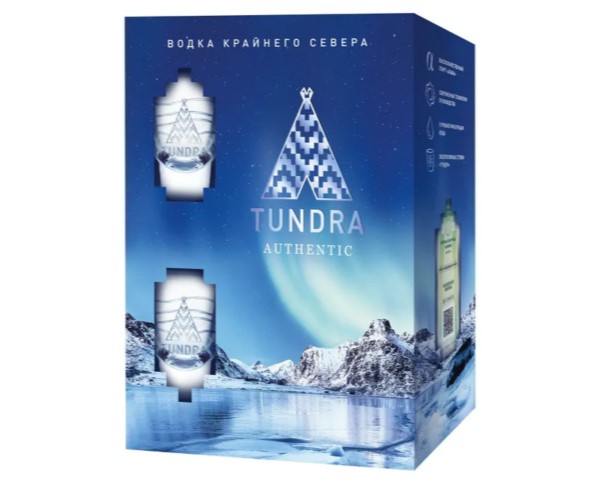 Водка ТУНДРА Аутентик 40% 500мл п/у + 2 стопки / интернет-магазин напитков Виноград в Улан-Удэ