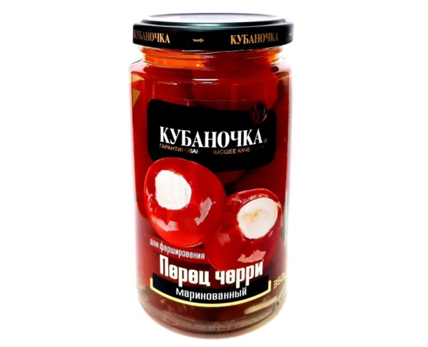 Перец КУБАНОЧКА Черри маринованные в масле 360г ст/б / интернет-магазин напитков Виноград в Улан-Удэ