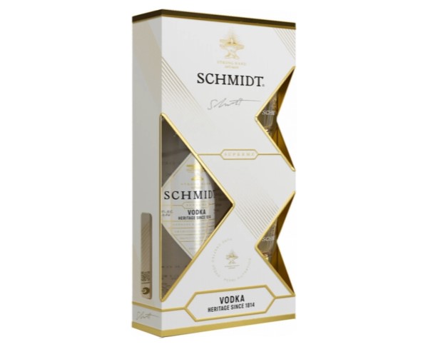 Водка ШМИДТ СУПРИМ 40% 700мл п/у + 2 рюмки / интернет-магазин напитков Виноград в Улан-Удэ