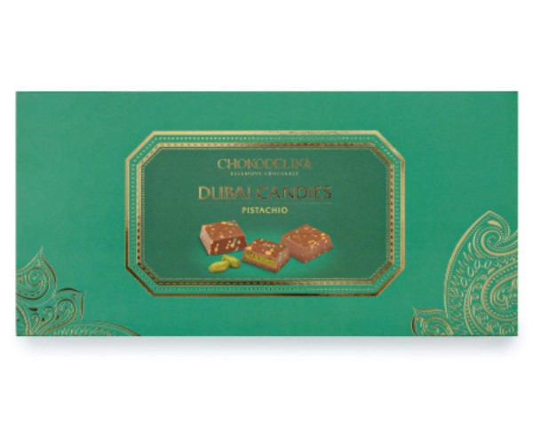 Конфеты ШОКОДЕЛИКА молочный с начинкой Дубай фисташка 125г / интернет-магазин напитков Виноград в Улан-Удэ