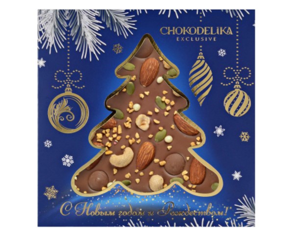 Шоколад ШОКОДЕЛИКА молочный Ореховый фейерверк 150г НГ / интернет-магазин напитков Виноград в Улан-Удэ