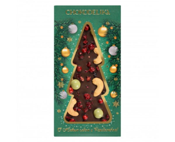 Шоколад ШОКОДЕЛИКА темный Брусника, вишня, кешью 100г НГ / интернет-магазин напитков Виноград в Улан-Удэ