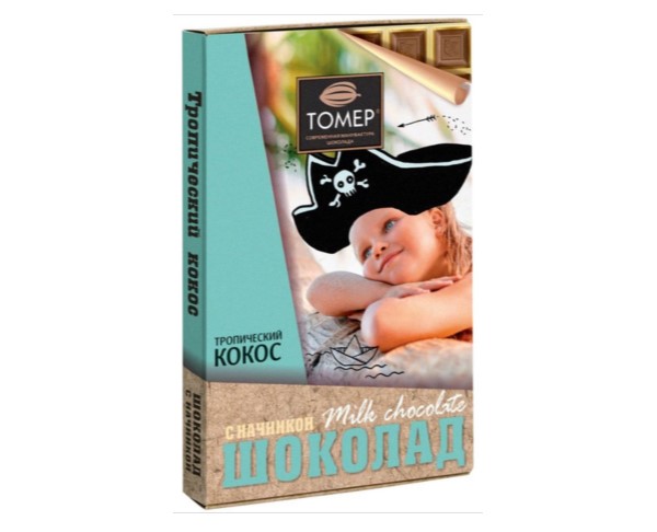 Шоколад ТОМЕР молочный с кокосовой начинкой 115г / интернет-магазин напитков Виноград в Улан-Удэ