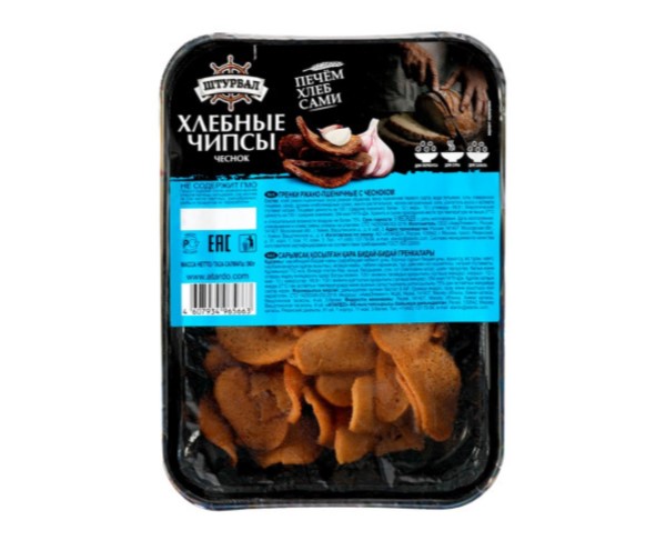 Чипсы ШТУРВАЛ хлебные с чесноком 170г / интернет-магазин напитков Виноград в Улан-Удэ