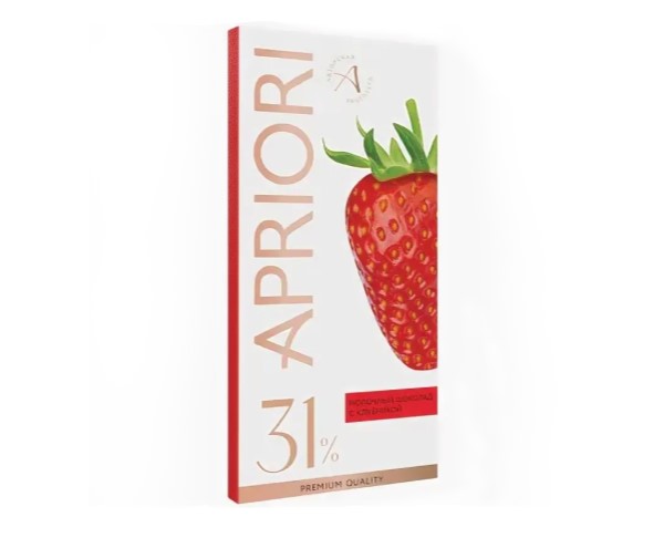 Шоколад АПРИОРИ молочный с клубникой 85г / интернет-магазин напитков Виноград в Улан-Удэ