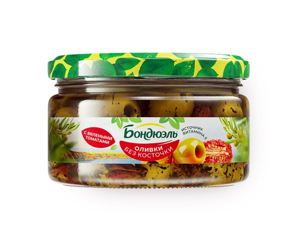 Оливки БОНДЮЭЛЬ с вялеными томатами 250г / интернет-магазин напитков Виноград в Улан-Удэ