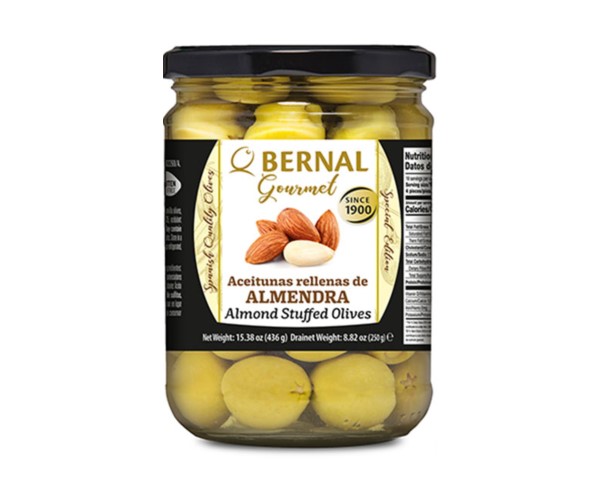 Оливки БЕРНАЛ Алмендра с миндалем 436г ст/б / интернет-магазин напитков Виноград в Улан-Удэ