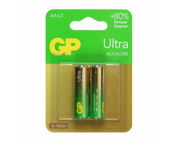 Батарейки GP Ultra Alkaline G-Tech 15А AA - 2 шт / интернет-магазин напитков Виноград в Улан-Удэ