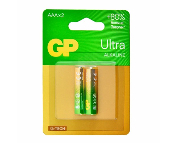 Батарейки GP Ultra Alkaline G-Tech 24А AАA - 2 шт / интернет-магазин напитков Виноград в Улан-Удэ