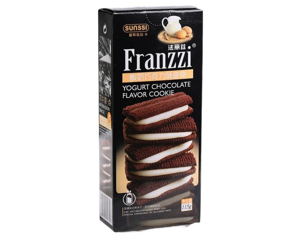 Печенье-сэндвич Franzzi песочное с йогуртово-шоколадным вкусом 115гр / интернет-магазин напитков Виноград в Улан-Удэ