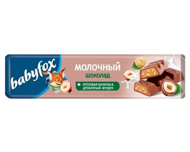 Шоколад Babyfox с ореховой начинкой 45г / интернет-магазин напитков Виноград в Улан-Удэ