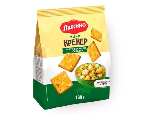 Крекер ЯШКИНО картофельный с зеленью мини 180г / интернет-магазин напитков Виноград в Улан-Удэ