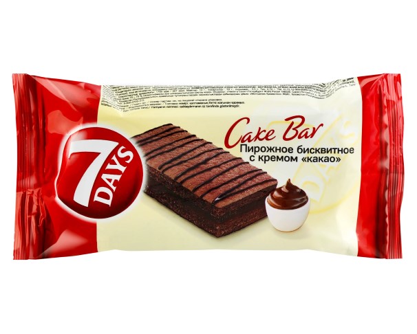 Пирожное бисквитное 7 DAYS Cake Bar неглаз с кремом какао 30г / интернет-магазин напитков Виноград в Улан-Удэ