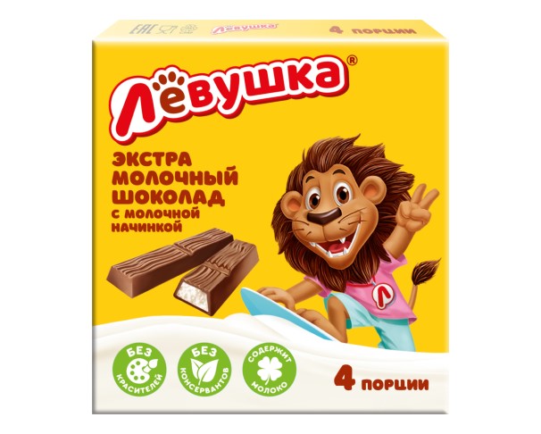 Шоколад ЛЕВУШКА экстрамолочный порционный 50г / интернет-магазин напитков Виноград в Улан-Удэ