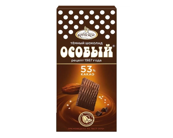 Шоколад ОСОБЫЙ темный оригинальный 88г (порционный) / интернет-магазин напитков Виноград в Улан-Удэ