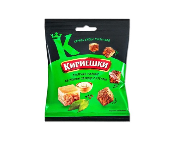 Сухарики КИРИЕШКИ Холодец с хреном 40 г / интернет-магазин напитков Виноград в Улан-Удэ