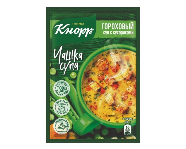 Суп КНОРР Чашка Супа гороховый с сухариками 15,6г / интернет-магазин напитков Виноград в Улан-Удэ