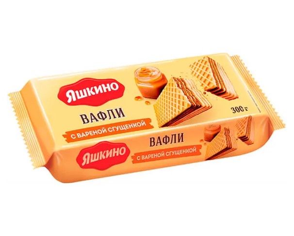 Вафли ЯШКИНО с вареной сгущенкой 300г / интернет-магазин напитков Виноград в Улан-Удэ