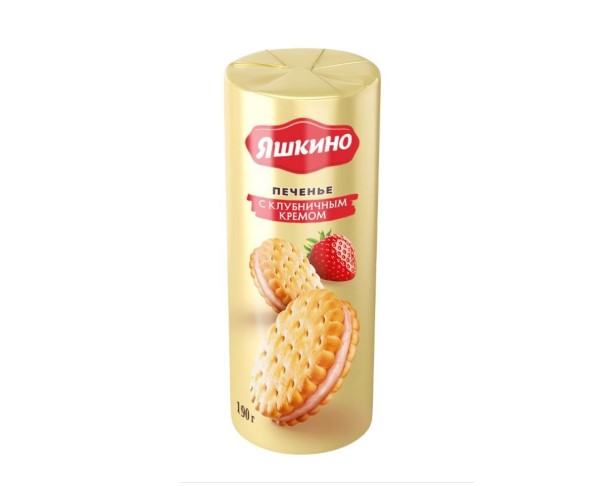 Печенье ЯШКИНО затяжное с клубничным кремом 182/190г / интернет-магазин напитков Виноград в Улан-Удэ