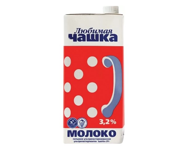 Молоко ЯНТА ЛЮБИМАЯ ЧАШКА 3,2% 1л т/п БЗМЖ / интернет-магазин напитков Виноград в Улан-Удэ